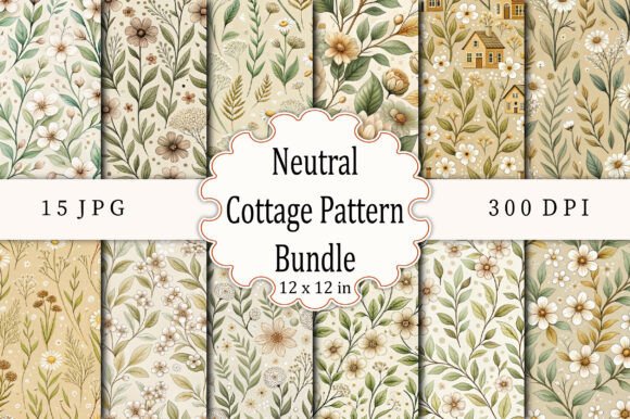 Download Neutral Cottage Pattern Bundle - Cottage pattern Collection