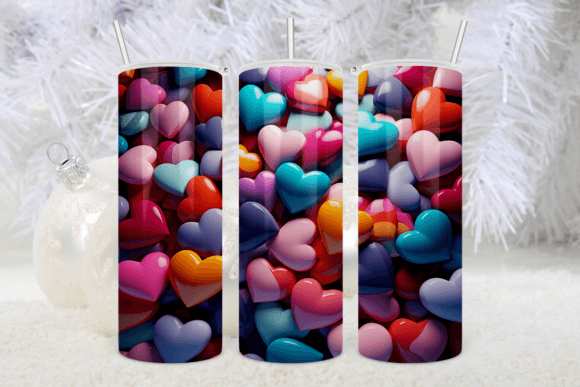 Download Pink and Blue Hearts Tumbler Wrap4 - Tumbler wrap Collection