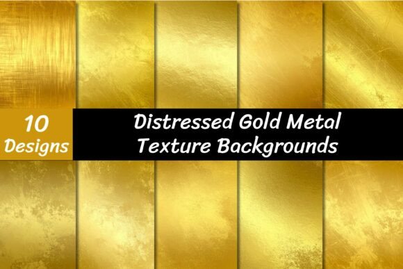 Download Distressed Metallic Gold Textures - Metallic Collection