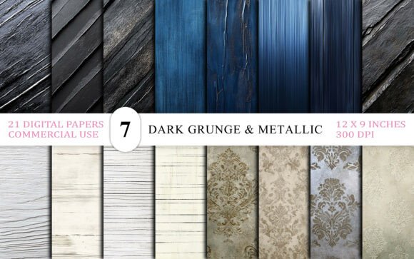 Download Dark Grunge &amp; Metallic Texture Bundle - Metallic Collection