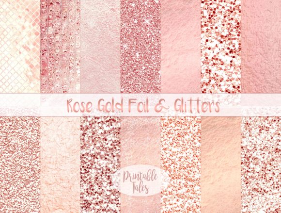 Download Rose Gold Foil &amp; Glitter Metallic Papers - Metallic Collection