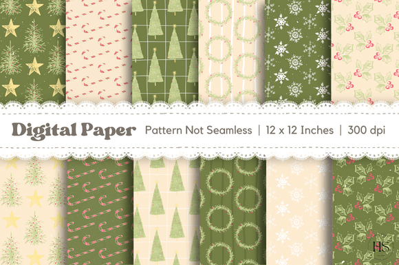 Download 12 Pastel Christmas Digital Paper Pack - Christmas digital paper pack Collection