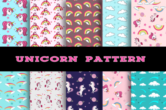 Download Unicorn Digital Paper Patterns - Digital paper pattern Collection