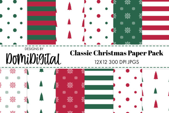 Download Classic Christmas Digital Paper Pack - Christmas digital paper pack Collection