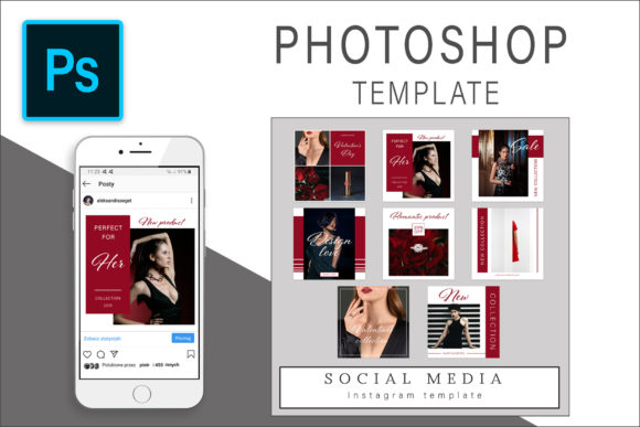 Download Valentines Instagram Photoshop Template - Photoshop template Collection