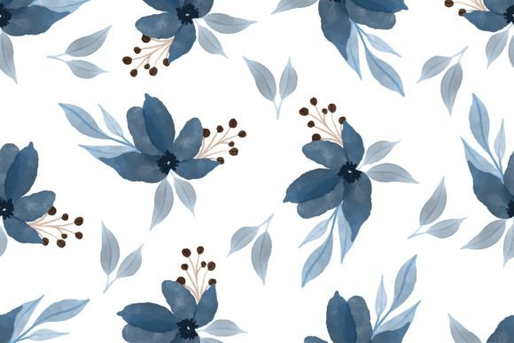 Download Blue Floral Seamless Pattern for Fabric - Fabric Collection