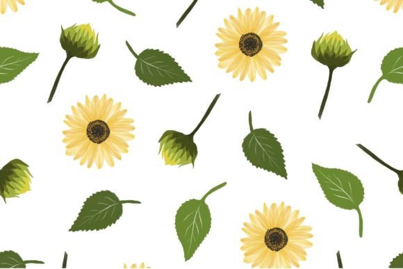 Download Sunflower Seamless Pattern for Fabric - Fabric Collection