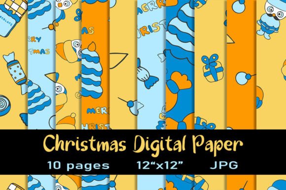 Download 10 Christmas Digital Paper Pack - Christmas digital paper pack Collection