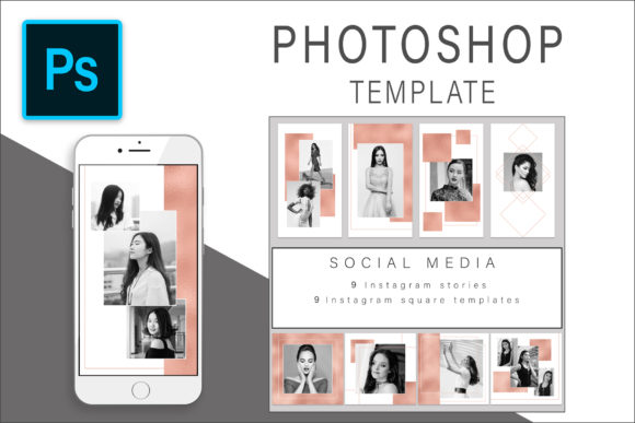 Download Rose Gold Photoshop Template Pack - Photoshop template Collection