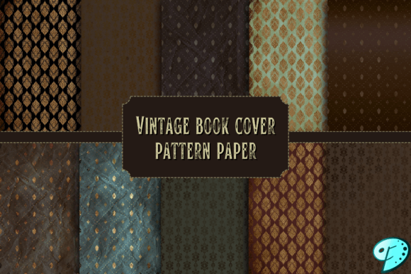 Download Vintage Book Cover Pattern Papers - Book cover pattern Collection