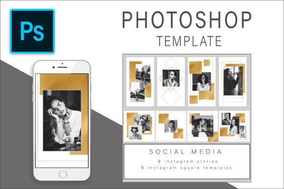 Download Gold Photoshop Template Bundle - Photoshop template Collection