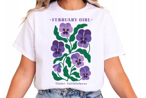 Download Birth Flower February Violet SVG PNG - February Collection