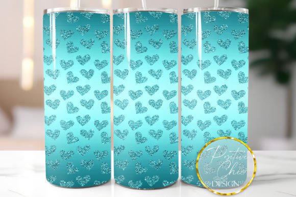 Download Blue Hearts Glitter Tumbler Wrap Design - Tumbler wrap Collection