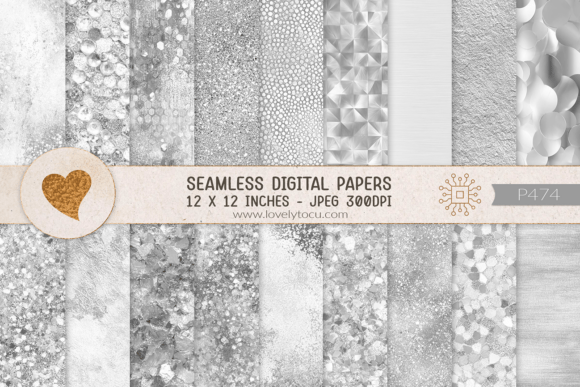 Download Silver Glitter and Metallic Textures - Metallic Collection