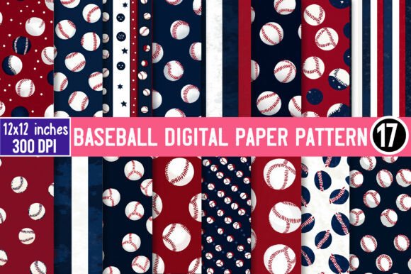 Download Baseball Digital Paper Pattern - Premium Bundle