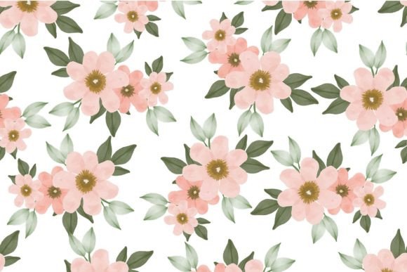 Download Peach Floral Seamless Pattern for Fabric - Fabric Collection