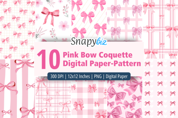 Download Pink Bow Coquette Digital Paper Pattern - Premium Resources