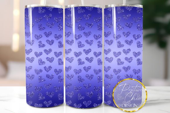 Download Dark Blue Hearts Glitter Tumbler Wrap - Tumbler wrap Collection