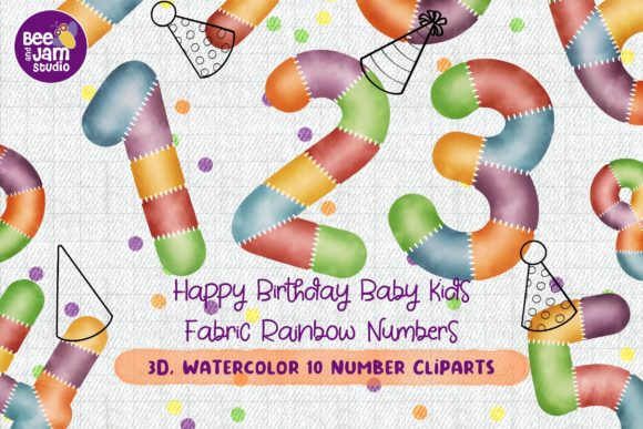 Download Birthday Baby Kids Fabric Rainbow Number - Fabric Collection